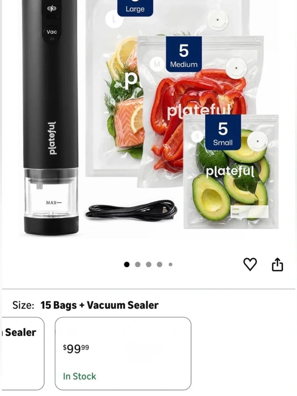 Plateful Vacuum Sealer with Bags New! Food Saver